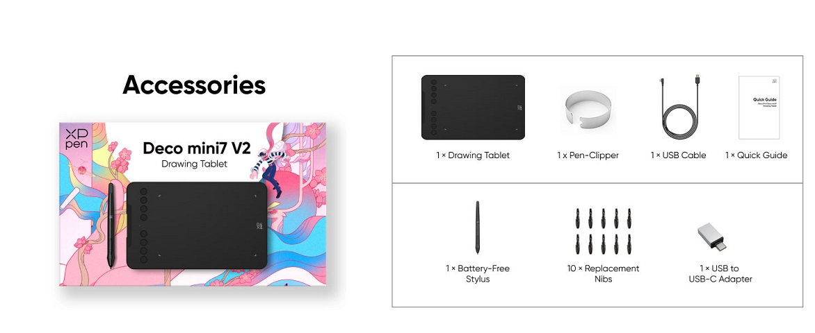 قلم نوری مدل xp pen deco mini7 V2